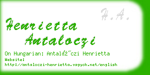 henrietta antaloczi business card